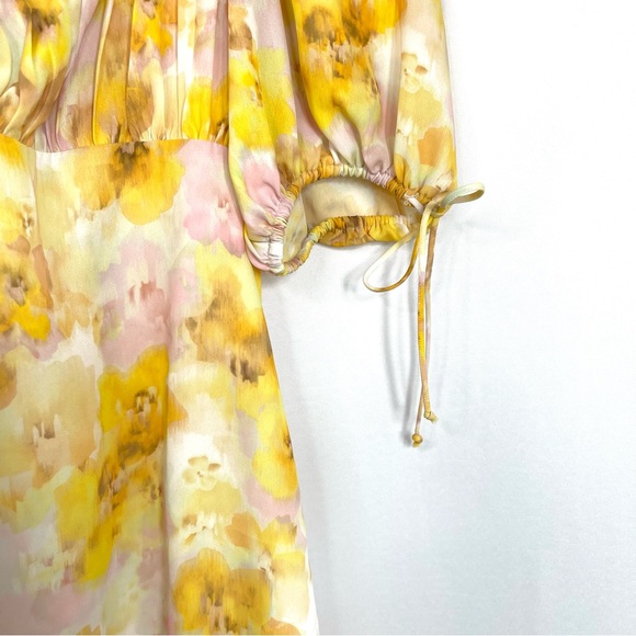 NEW For Love & Lemons Zinna Yellow Floral Mini Dress - Picture 6 of 13